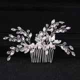 Rhinestones Crystal Pearls Wedding Hair Comb Bridal Headpieces Hair Accessories