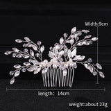 Rhinestones Crystal Pearls Wedding Hair Comb Bridal Headpieces Hair Accessories