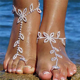 Women's Toe Loop Anklet Simulated Pearl Ankle Bracelet