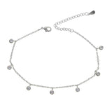 CZ Drop Charm Anklet Beach Jewelry