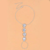 Stonefans Rhinestone Water Drop Anklet Set
