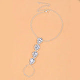 Stonefans Rhinestone Water Drop Anklet Set