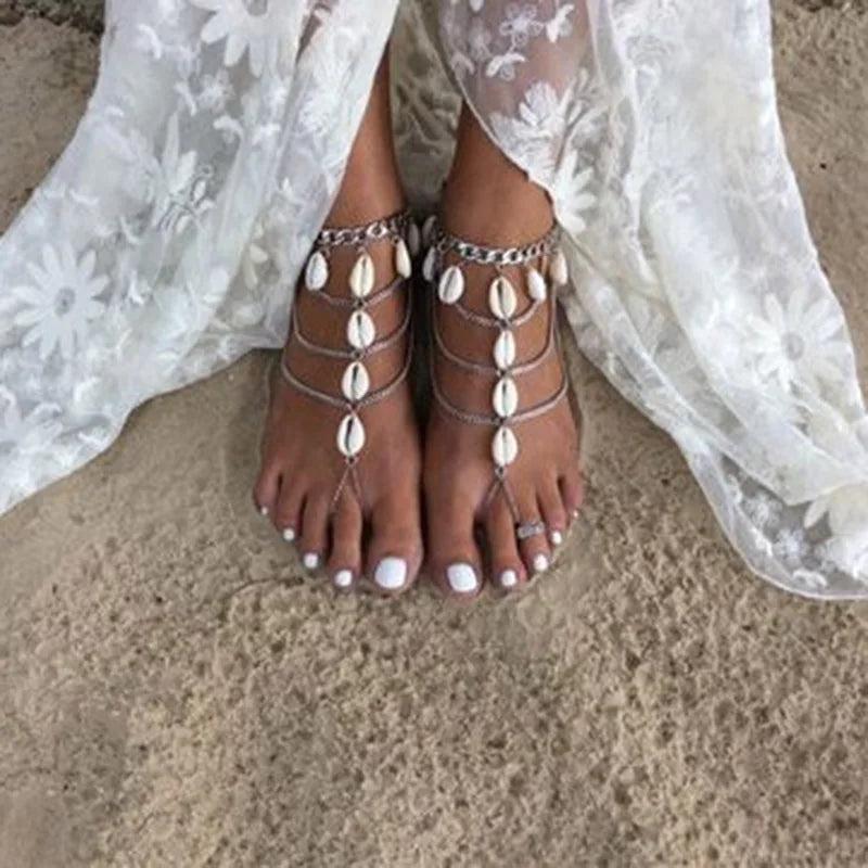 Vintage Carving Coin Silver Plated Anklets for Women