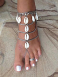 Vintage Carving Coin Silver Plated Anklets for Women