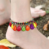 Ethnic Bohemian Beach Anklet for Women Foot Leg Chain Bell Tornozeleira