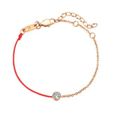Red Rope Zircon Anklet for Women Stainless Steel Foot Chain Jewelry