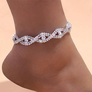 Rhinestone Chain Anklet Bracelet Women's Barefoot Ankle Anklet