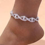 Rhinestone Chain Anklet Bracelet Women's Barefoot Ankle Anklet