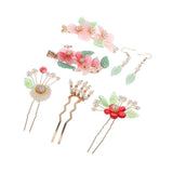 Hanfu Hair Accessories Flower Pearl Tassel Hair Sticks Vintage Wedding Bridal