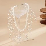Pearl Headwear Crystal Tassel Hair Ornaments Multi-layer Chain Jewelry