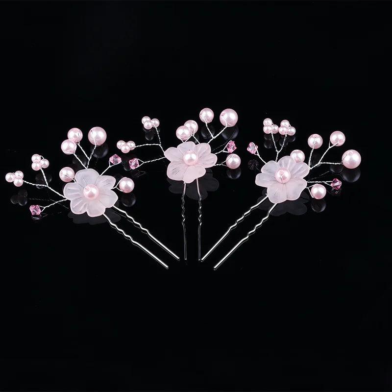 Pearl Hair Clips Wedding Hairpin Headwear Girl Tiara Women Jewelry