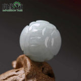 12x12mm Jadeite Round Dragon Carved Beads Necklace 8pcs