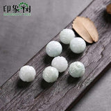 12x12mm Jadeite Round Dragon Carved Beads Necklace 8pcs
