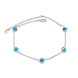 Evil Eye Bead Anklet Silver Foot Chain Ankle Bracelet for Women Girls