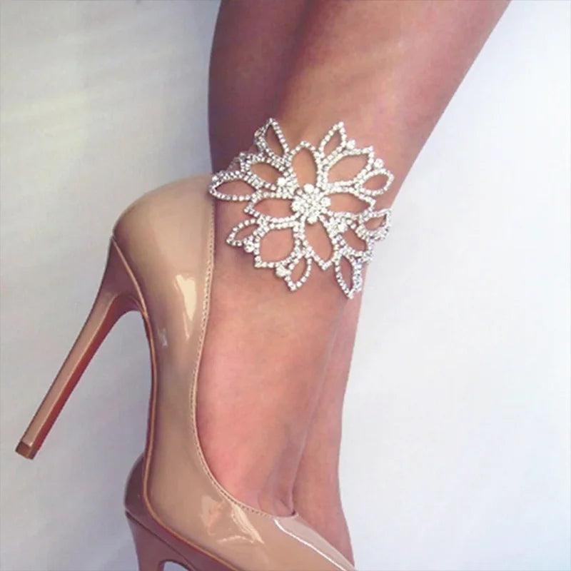Stonefans Floral Ankle Chain Bridal Wedding High Heel Bracelet