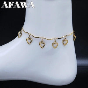 Love Heart Anklet Stainless Steel Summer Beach Charm Anklets Bracelet