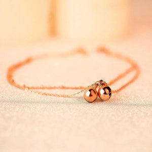 2-layer Tassel Anklet Bracelet for Women Titanium Steel Rose Foot Chain Jewelry