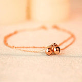2-layer Tassel Anklet Bracelet for Women Titanium Steel Rose Foot Chain Jewelry