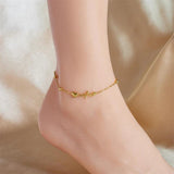 Heart ECG Anklets 316L Stainless Steel Women Girl Leg Chain Non-fading