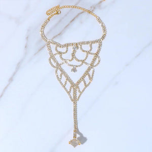 Stonefans Boho Rhinestone Heart Toe Ring Anklet Bracelet