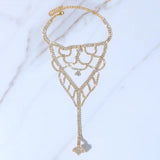 Stonefans Boho Rhinestone Heart Toe Ring Anklet Bracelet