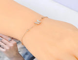 CZ Crystal Shell Butterfly Anklet Stainless Steel Boho Party Foot Jewelry