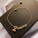 5 Copper Bell Pendant Anklets for Women Stainless Steel Foot Bracelets