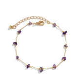 Amethyst Irregular Stone Anklet for Women