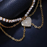 Boho Rhinestone Heart Anklet High Heel Ankle Leg Bra