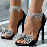 Boho Rhinestone Tassel Anklet Foot Jewelry Crystal High Heel Chain