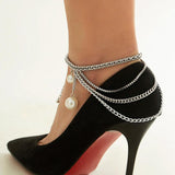 Multilayer Tassel Chain High Heel Anklets Women Ankle Bracelet