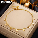 316L Stainless Steel Butterfly Anklets Non-fading Jewel