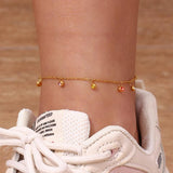 Colorful Crystal Charm Anklet Stainless Steel Chain