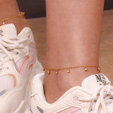 Colorful Crystal Charm Anklet Stainless Steel Chain