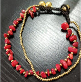 Boho Style Natural Stone Crystal Double-layer Anklet