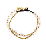 Boho Style Natural Stone Crystal Double-layer Anklet