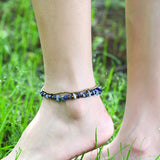 Boho Style Natural Stone Crystal Double-layer Anklet