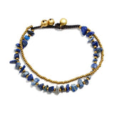 Boho Style Natural Stone Crystal Double-layer Anklet