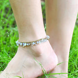 Boho Style Natural Stone Crystal Double-layer Anklet