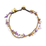 Boho Style Natural Stone Crystal Double-layer Anklet