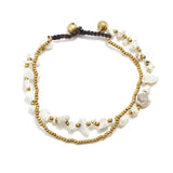 Boho Style Natural Stone Crystal Double-layer Anklet