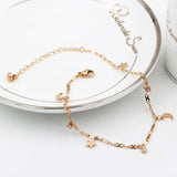 Rose Titanium Steel Moon Anklet Chain Jewelry 20cm+5cm