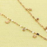 Rose Titanium Steel Moon Anklet Chain Jewelry 20cm+5cm