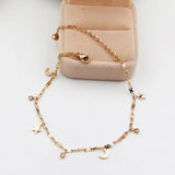 Rose Titanium Steel Moon Anklet Chain Jewelry 20cm+5cm