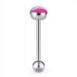 Princess Logo Tongue Rings Stainless Steel Body Jewelry