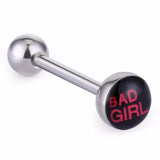 Princess Logo Tongue Rings Stainless Steel Body Jewelry