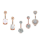 5PC/Set Crystal 14G Navel Piercing Bulk Belly Piercing Pack