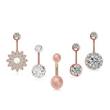 5PC/Set Crystal 14G Navel Piercing Bulk Belly Piercing Pack