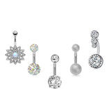 5PC/Set Crystal 14G Navel Piercing Bulk Belly Piercing Pack