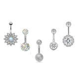5PC/Set Crystal 14G Navel Piercing Bulk Belly Piercing Pack